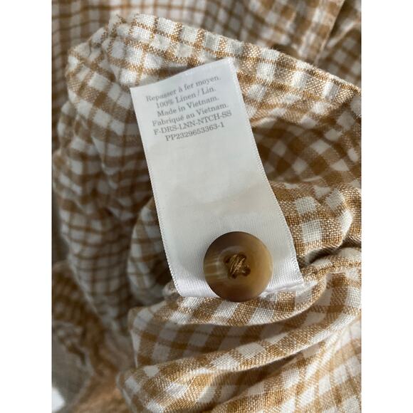 Everlane button down shirt dress women’s size M tan plaid 100% linen minimalist - Picture 8 of 8